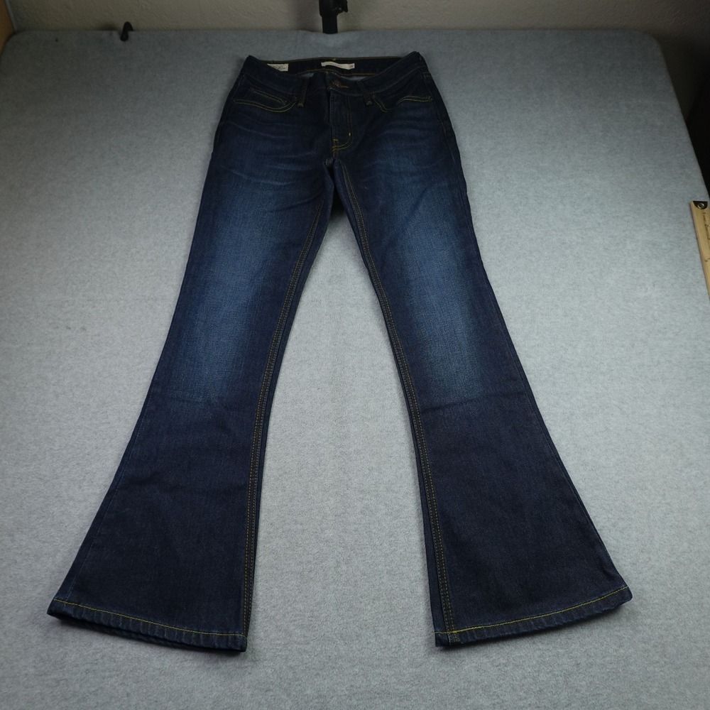 Levi's Premium Jeans Women 26x30 Dark Wash Blue Low Slim Bootcut Big E